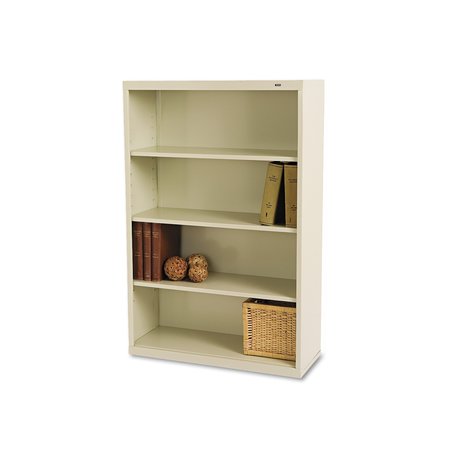 Tennsco Metal Bookcase, Four-Shelf, 34-1/2w x 13-1/2d x 52-1/2h, Putty B-53PY
